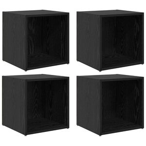 vidaXL Ensemble meuble TV Montage mural 4 pcs Noir 37 x 35 x 37,5 cm