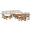 vidaXL Ensemble de canap&eacute; de jardin 10 pc Blanc Naturel et Cr&egrave;me