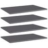 vidaXL Panneaux biblioth&egrave;que 4 pcs Gris brillant 60x40x1,5cm Agglom&eacute;r&eacute;