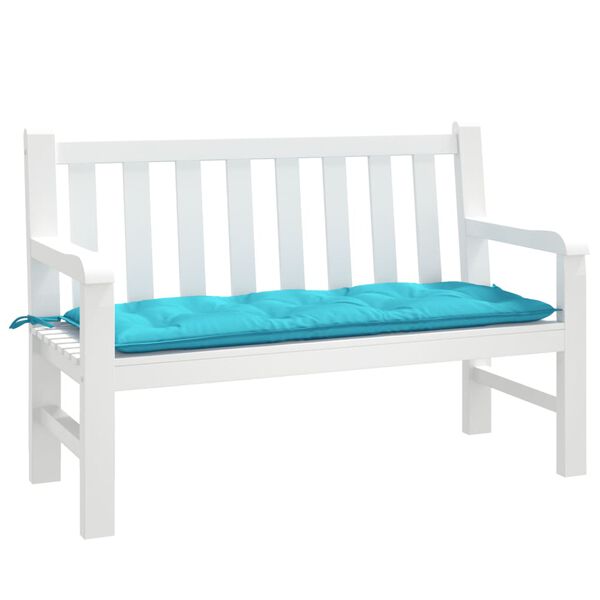 vidaXL Coussin de banc de jardin turquoise 120x50x7 cm tissu