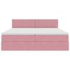 vidaXL Lit de Rangement avec matelas avec t&ecirc;te de lit Rose 90 x 200 cm