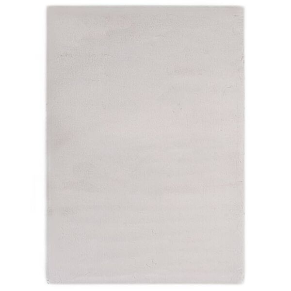 vidaXL Tapis 140x200 cm Fausse fourrure de lapin Gris