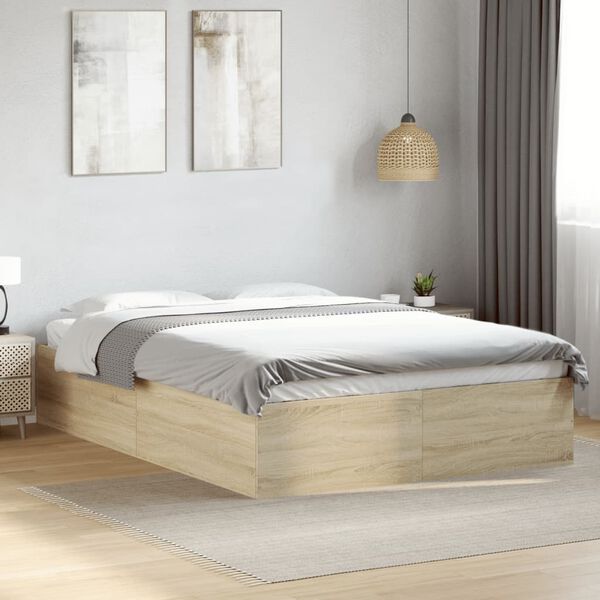 vidaXL Cadre de lit sans matelas ch&ecirc;ne sonoma 120x200 cm