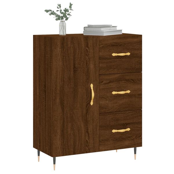 vidaXL Buffet ch&ecirc;ne marron 69,5x34x90 cm bois d'ing&eacute;nierie
