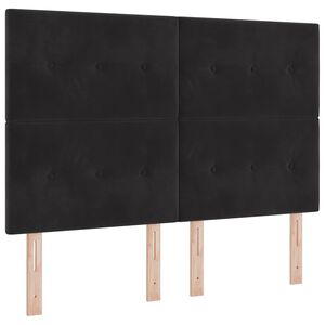 vidaXL Lit &agrave; ressort LED avec matelas Noir 140 x 190 cm tissu