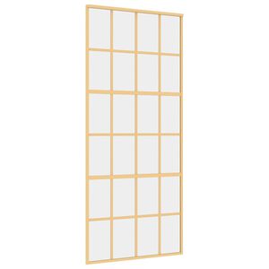 vidaXL Porte coulissante dor&eacute; 90x205 cm verre ESG clair et aluminium