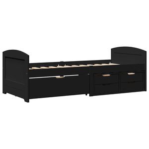 vidaXL Lit de jour avec 5 tiroirs sans matelas IRUN noir 90x200 cm