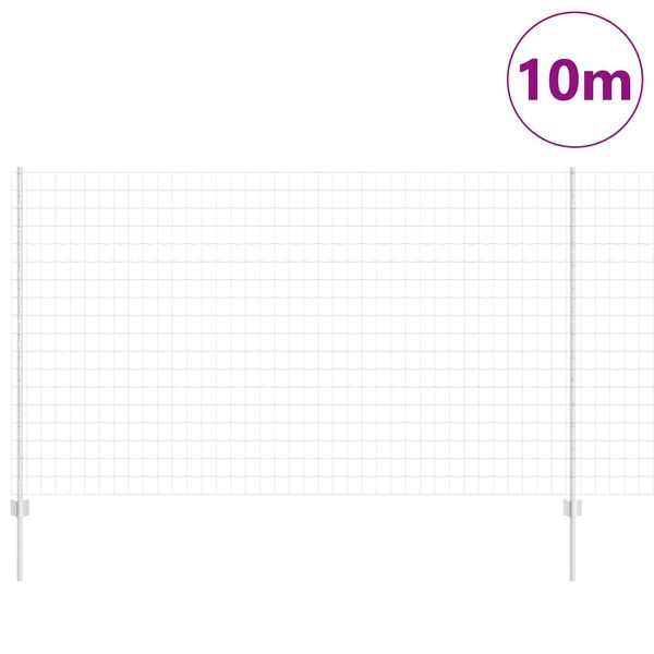 vidaXL Clôture avec poteau Argenté 1,4 x 10 m Acier