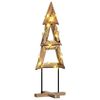 vidaXL Sapin de No&euml;l avec support Marron 120 cm Bois de teck solide