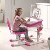 Vipack Bureau r&eacute;glable enfant Comfortline 301 et chaise Rose et blanc