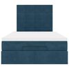 vidaXL Cadre de lit ottoman avec matelas bleu fonc&eacute; 120x200 cm velours