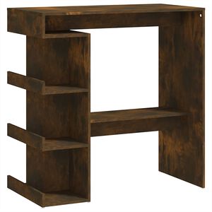 vidaXL Table de bar et &eacute;tag&egrave;re de rangement ch&ecirc;ne fum&eacute; bois ing&eacute;nierie