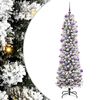 vidaXL Sapin de No&euml;l artificiel Blanc 210 cm PVC, m&eacute;tal et plastique