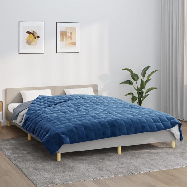 vidaXL Couverture lest&eacute;e Bleu 220x240 cm 15 kg Tissu