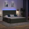vidaXL Lit avec rangement et LED Gris fonc&eacute; 160 x 200 cm Polyester