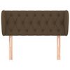 vidaXL T&ecirc;te de lit avec oreilles Marron fonc&eacute; 103x23x78/88 cm Tissu