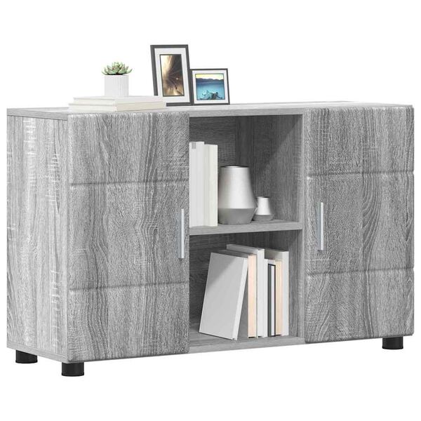 vidaXL Buffet Gris Sonoma 88,5 x 30,5 x 55,5 cm Bois d'ing&eacute;nierie