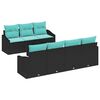 vidaXL Ensemble de Canap&eacute;s 8 pc 3-Nombre de places Noir et turquoise