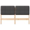vidaXL T&ecirc;te de lit capitonn&eacute;e Brun et gris fonc&eacute; 140 cm Pin massif