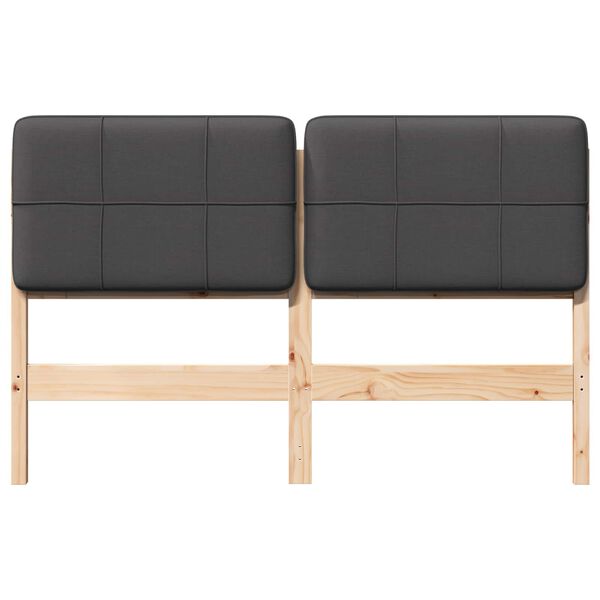 vidaXL T&ecirc;te de lit capitonn&eacute;e Brun et gris fonc&eacute; 140 cm Pin massif
