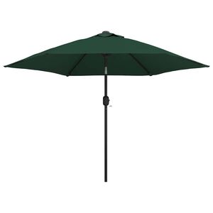 vidaXL Parasol vert 3 m m&acirc;t en acier
