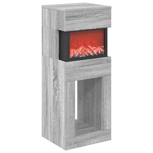 vidaXL Chemin&eacute;e &eacute;lectrique Sonoma gris 35 x 30 x 86 cm