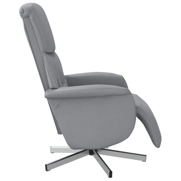 vidaXL Fauteuil inclinable avec repose-pieds gris clair tissu