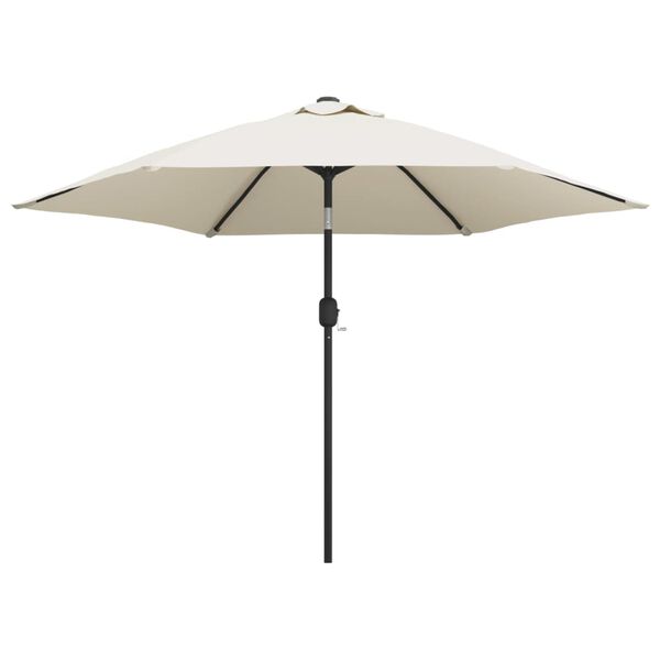 vidaXL Parasol de jardin en porte-à-faux avec LED 3 m blanc sable
