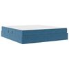 vidaXL Lit avec rangement et matelas Bleu fonc&eacute; 160 x 200 cm Velours