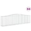 vidaXL Paniers &agrave; gabions arqu&eacute;s 4 pcs 400x50x100/120 cm Fer galvanis&eacute;