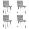 vidaXL Chaises &agrave; manger lot de 4 Gris clair Velours
