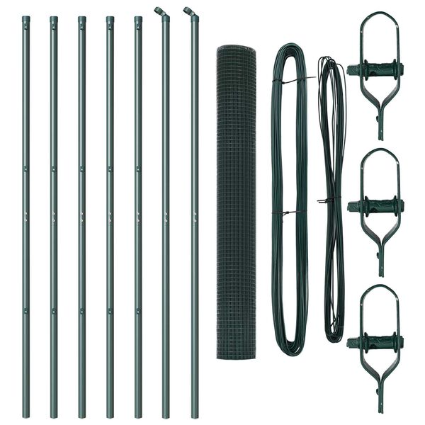 vidaXL Poteau de cl&ocirc;ture. Vert 10 x 1,4 m (maillage 12 x 12 mm)