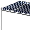 vidaXL Auvent automatique sur pied 500x350 cm Bleu/Blanc