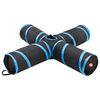 vidaXL Tunnel pour chats à 4 voies Noir et bleu 132 cm Polyester