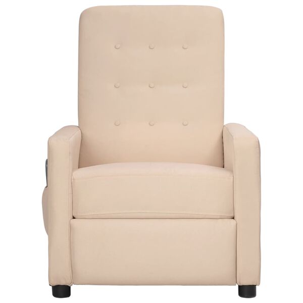vidaXL Fauteuil de massage Crème Tissu