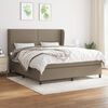 vidaXL Sommier &agrave; lattes de lit avec matelas Taupe 180x200 cm Tissu