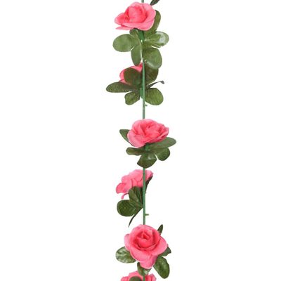 vidaXL Guirlandes de fleurs artificielles 6 pcs rose 180 cm