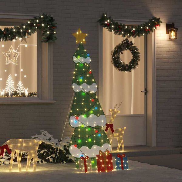 vidaXL Sapin de Noël lumineux avec 3 boîtes-cadeaux 2D blanc chaud