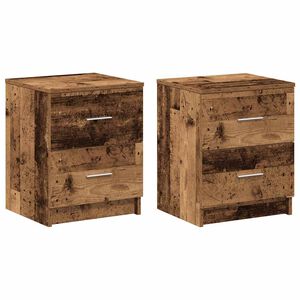 vidaXL Tables de chevet (lot de 2) avec 2 tiroirs bois ancien 40 x 36 x 50 cm