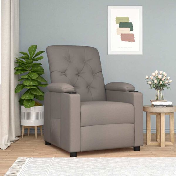 vidaXL Fauteuil inclinable Taupe Tissu