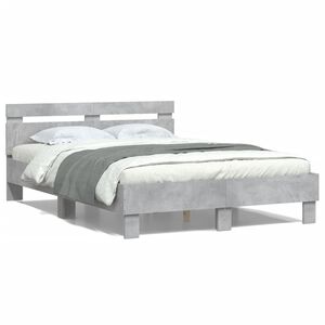 vidaXL Cadre de lit sans matelas gris b&eacute;ton 135x190 cm