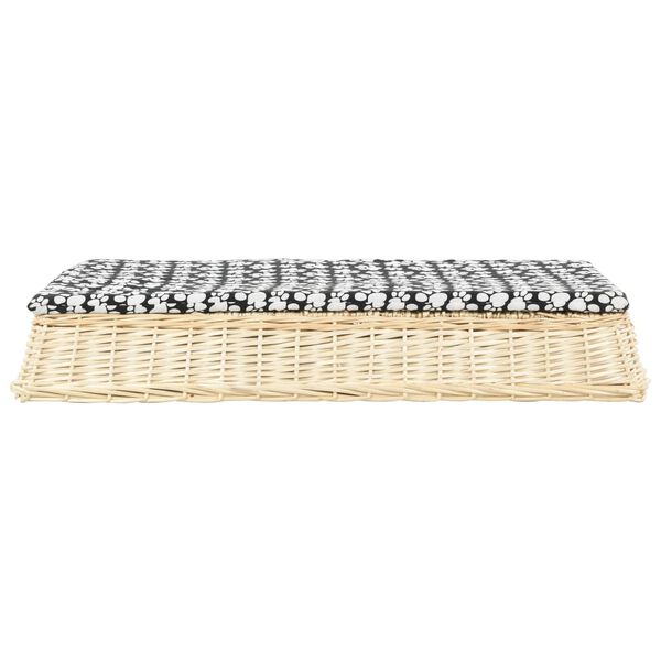 vidaXL Panier pour chiens avec coussin 110x75x15 cm Saule naturel
