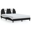 vidaXL Cadre de lit Viana avec LED sans matelas noir et blanc 120x200 cm