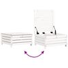 vidaXL Salon de jardin 5 pcs blanc bois massif de pin