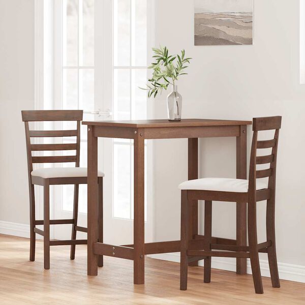 vidaXL Tabourets de bar avec coussins 2 pcs marron bois massif d'hévéa