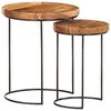 vidaXL Ensemble de table basse 2 pcs bois d'acacia massif et acier
