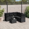 vidaXL Salon de jardin 6 pcs avec coussins noir r&eacute;sine tress&eacute;e