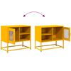 vidaXL Meuble TV jaune moutarde 68x39x60,5 cm acier