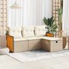 vidaXL Salon de jardin avec coussins 4 pcs beige r&eacute;sine tress&eacute;e