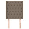 vidaXL Tête de lit avec oreilles Taupe 83x16x118/128 cm Tissu